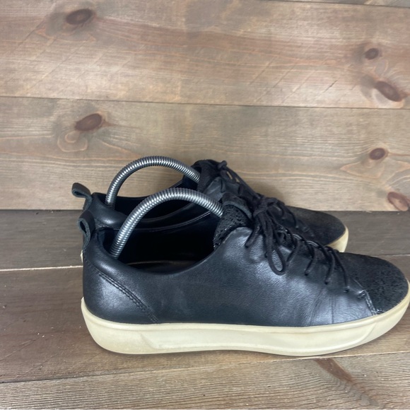 ecco soft 8 womes size 9 shoes black leather comfort walking sneakers - Picture 2 of 8